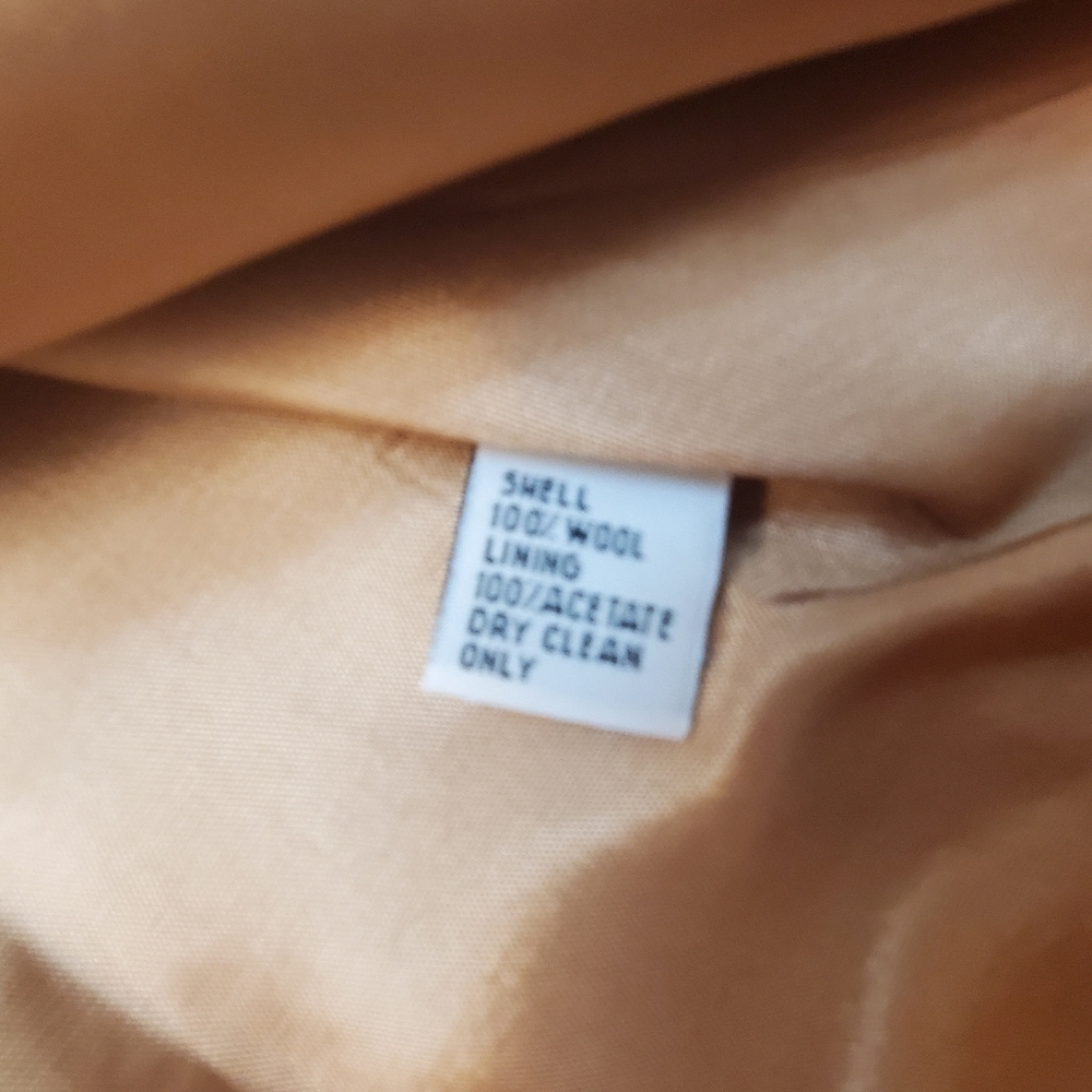 Womens 100% wool jacket in a size 16. Tan color. - Picture 5 of 5